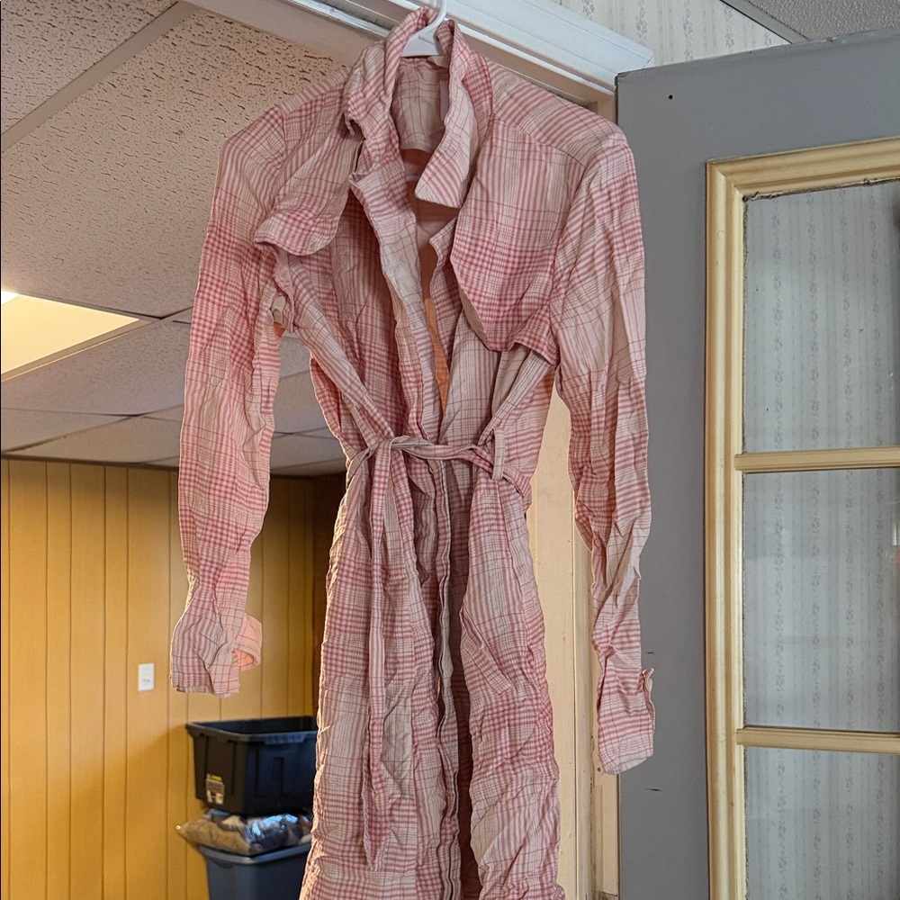 LC Lauren Conrad Pink and Cream Plaid Blouse